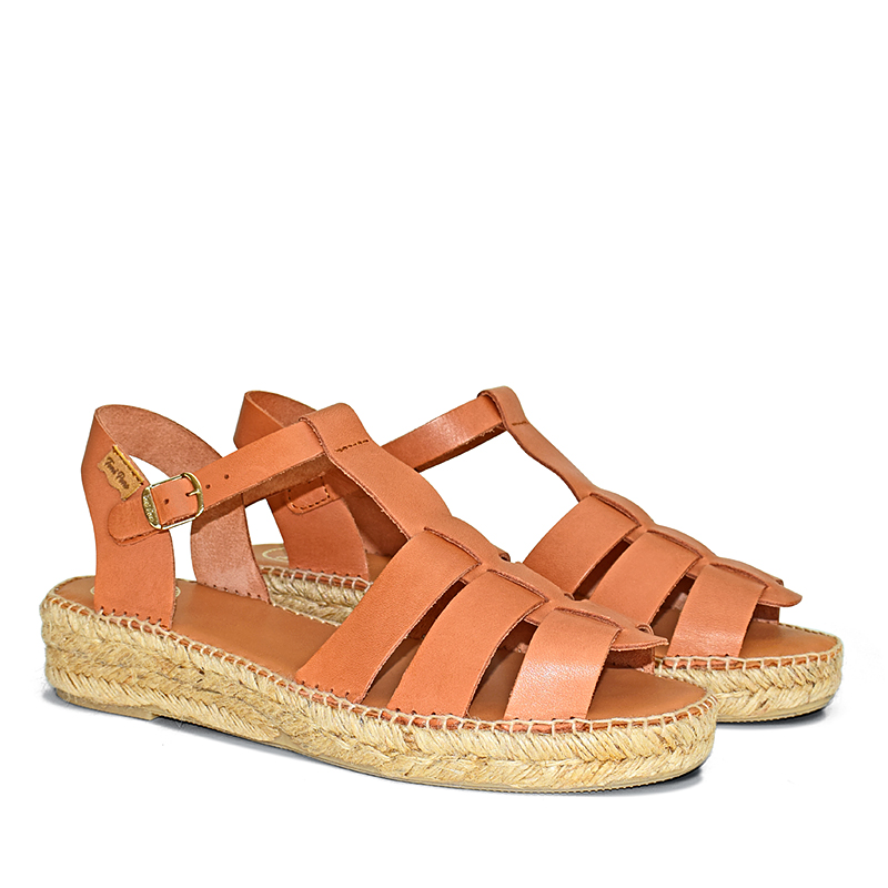 Emma espadrille sandals in light tan leather