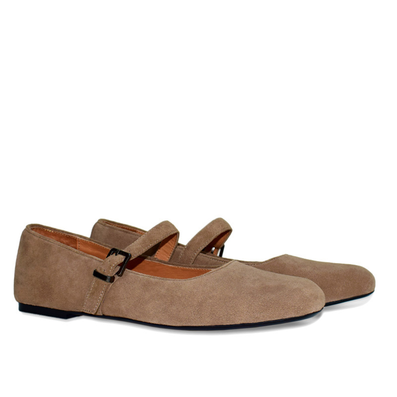 Mira suede flats in mocha