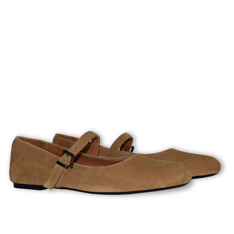 Mira suede flats in tan 