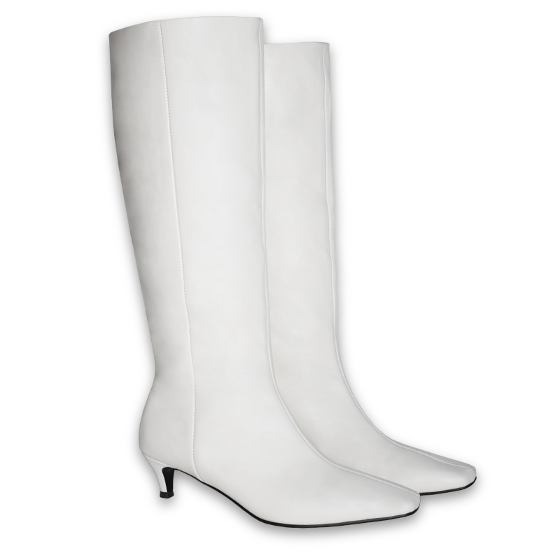 Paris knee high boots in off-white