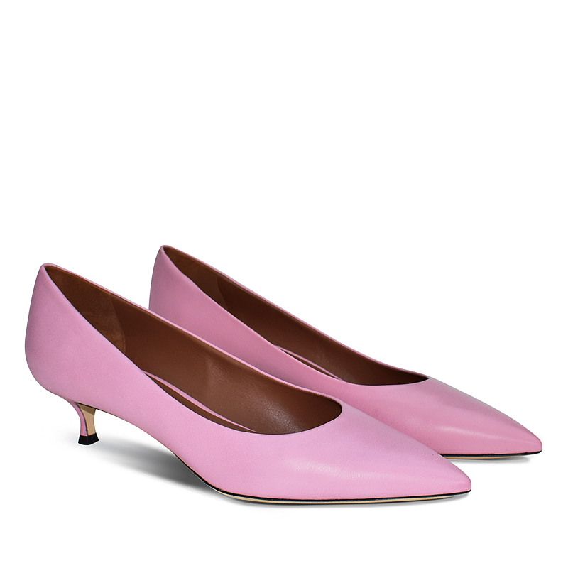 Kiki pointed toe kitten heel pumps in pink